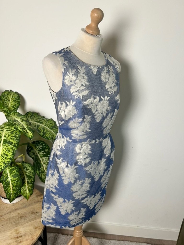 Esprit maat 38 blauwe elegante bloemen jurk 3441, Kleding | Dames, Maat 38/40 (M), Esprit, Blauw, Ophalen of Verzenden