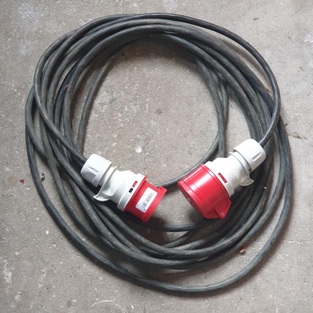 Verlengkabel 10 m, 3 fase-16A, 5P 5x1,5mm², nieuwe stekkers, Doe-het-zelf en Verbouw, Elektra en Kabels, Ophalen of Verzenden