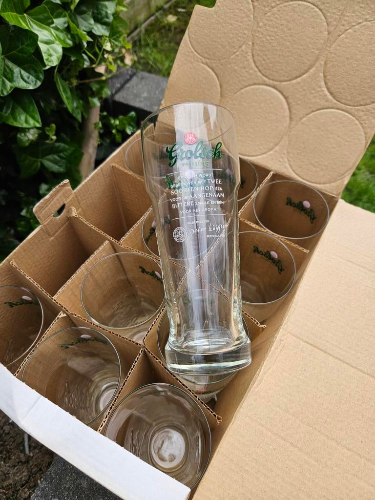 Grolsch glazen 0,5L - Set van 12, Ophalen, Nieuw, Overige merken, Glas