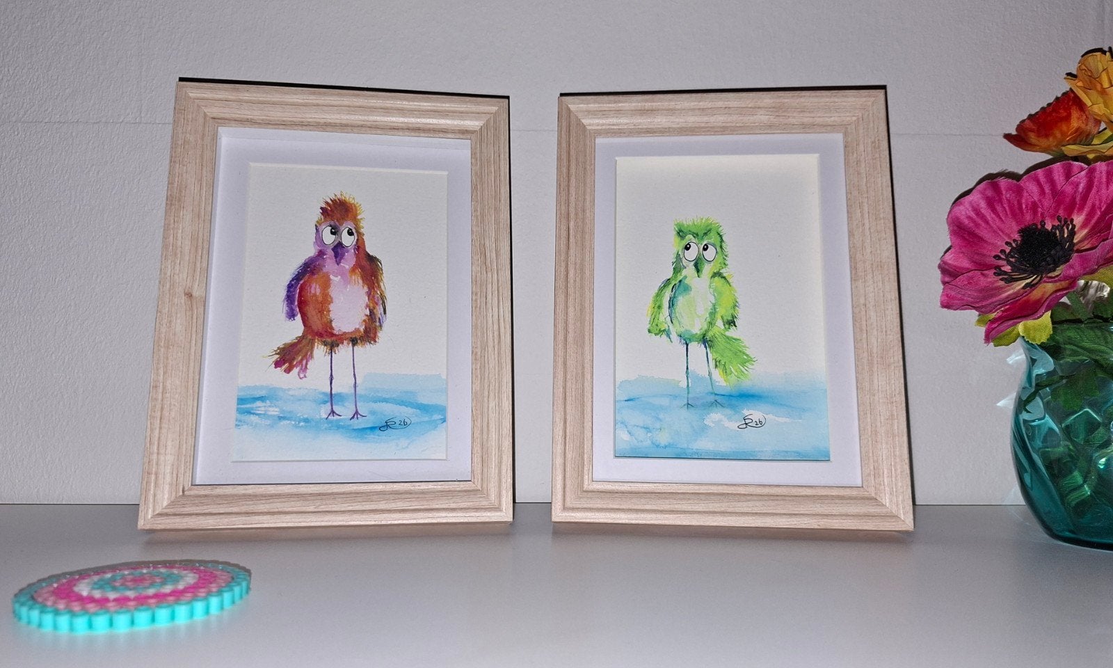 Schilderijtjes vogels kinderkamer, Ophalen of Verzenden, Nieuw