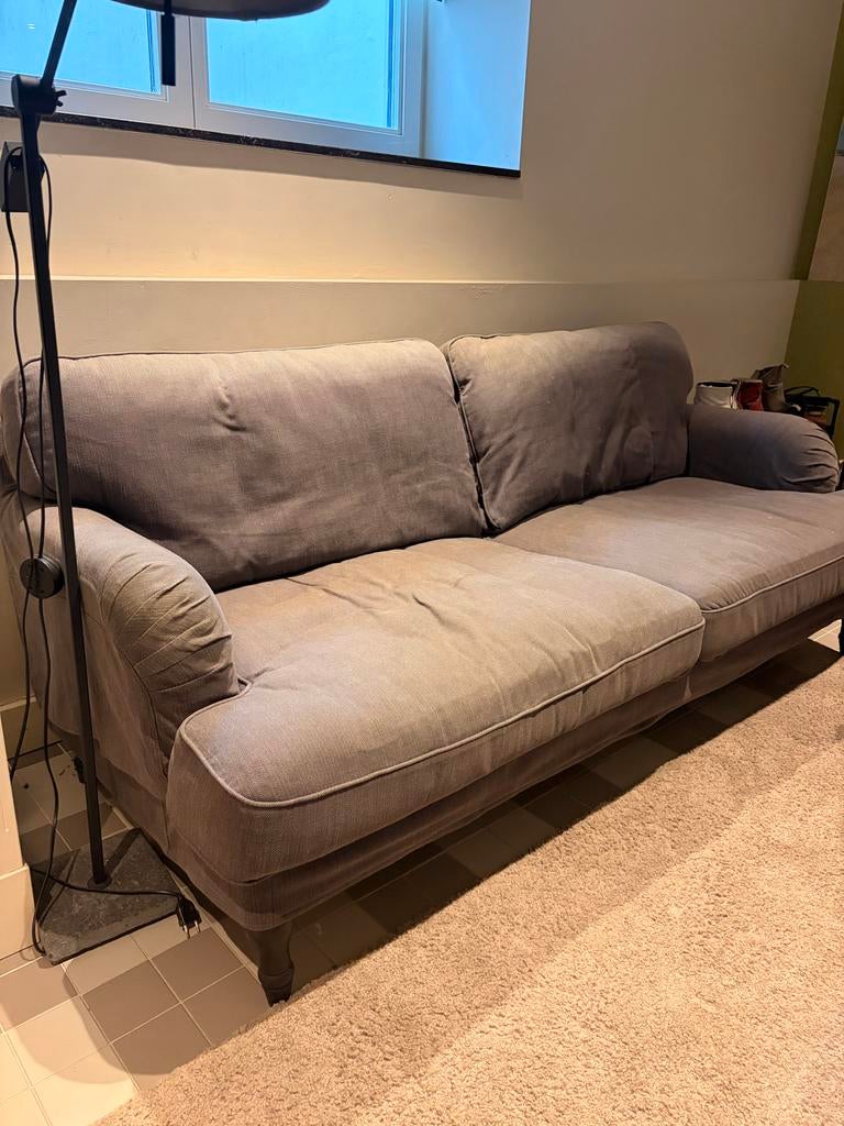 Comfortabele IKEA bank - Grijs, 3-zits, Ophalen, Gebruikt, Driepersoons, 75 tot 100 cm