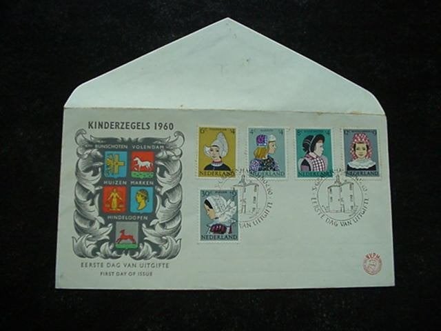 FDC E46, Kinderzegels 1960, met gewist adres en open klep., Postzegels en Munten, Ophalen of Verzenden, Onbeschreven, Nederland