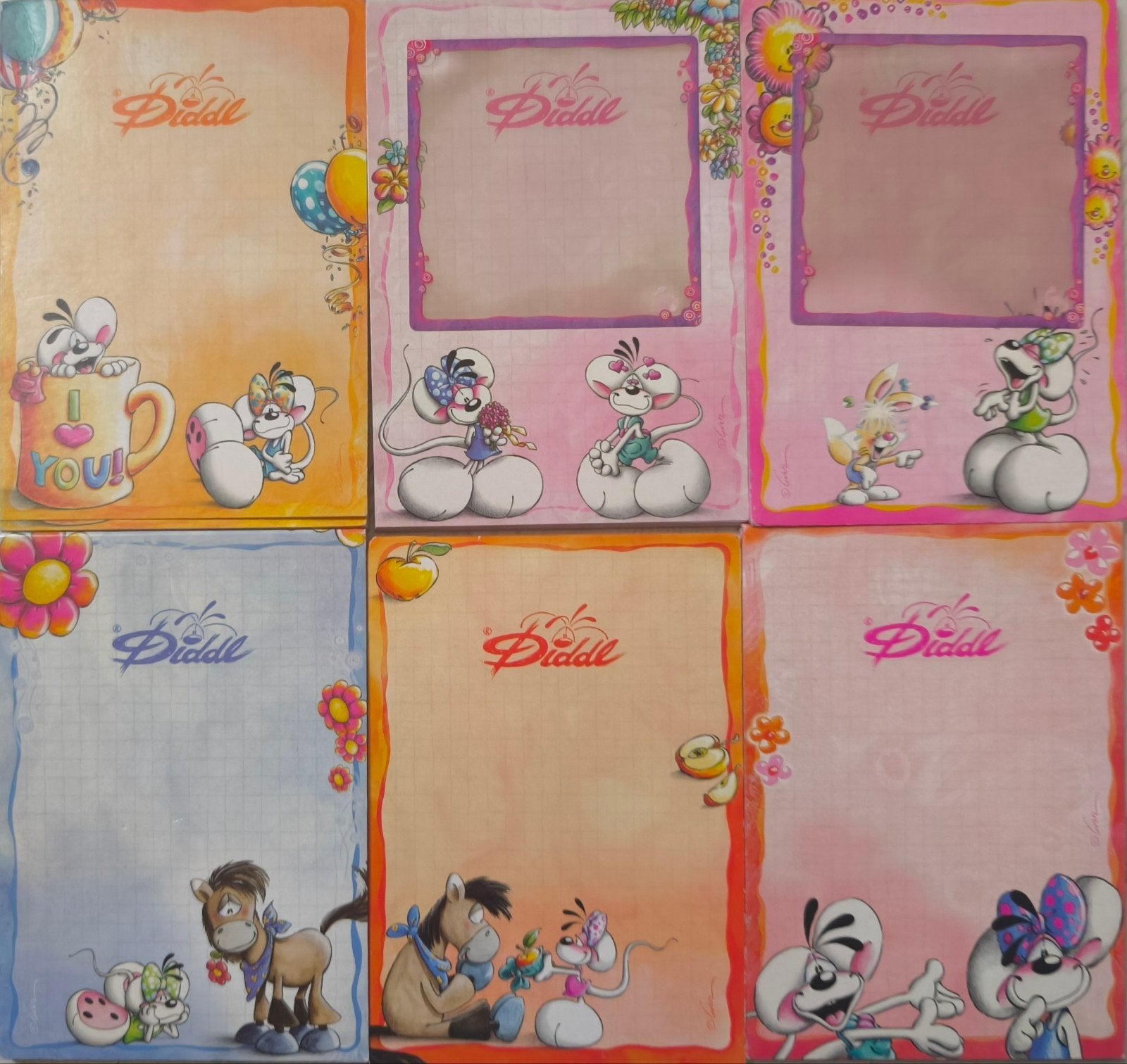 6 diddl blaadjes - A6 kleur, Verzamelen, Diddl, Verzenden, Papier, Kaart of Schrift