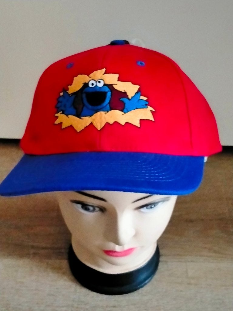 Sesamstraat koekiemonster vintage tv tekenfilm serie cap pet, Ophalen of Verzenden, Zo goed als nieuw, Kleding