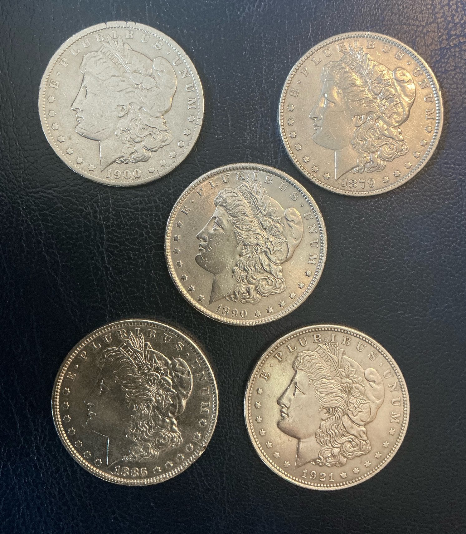 5x Morgan dollars, Ophalen, Setje
