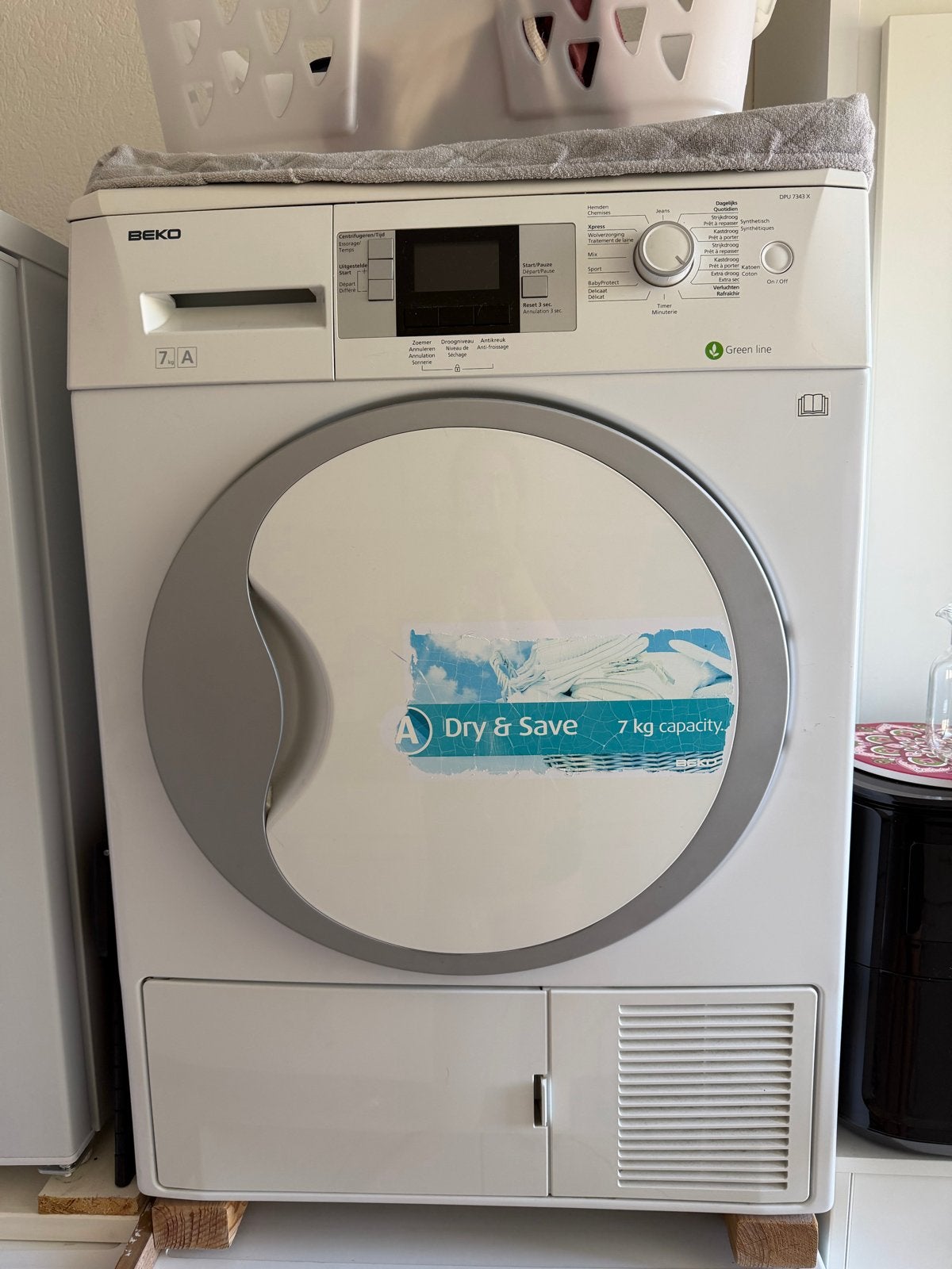 Beko DPU 7340 X Condensdroger 7 kg - Energieklasse A, Ophalen, 6 tot 8 kg, Gebruikt, Voorlader