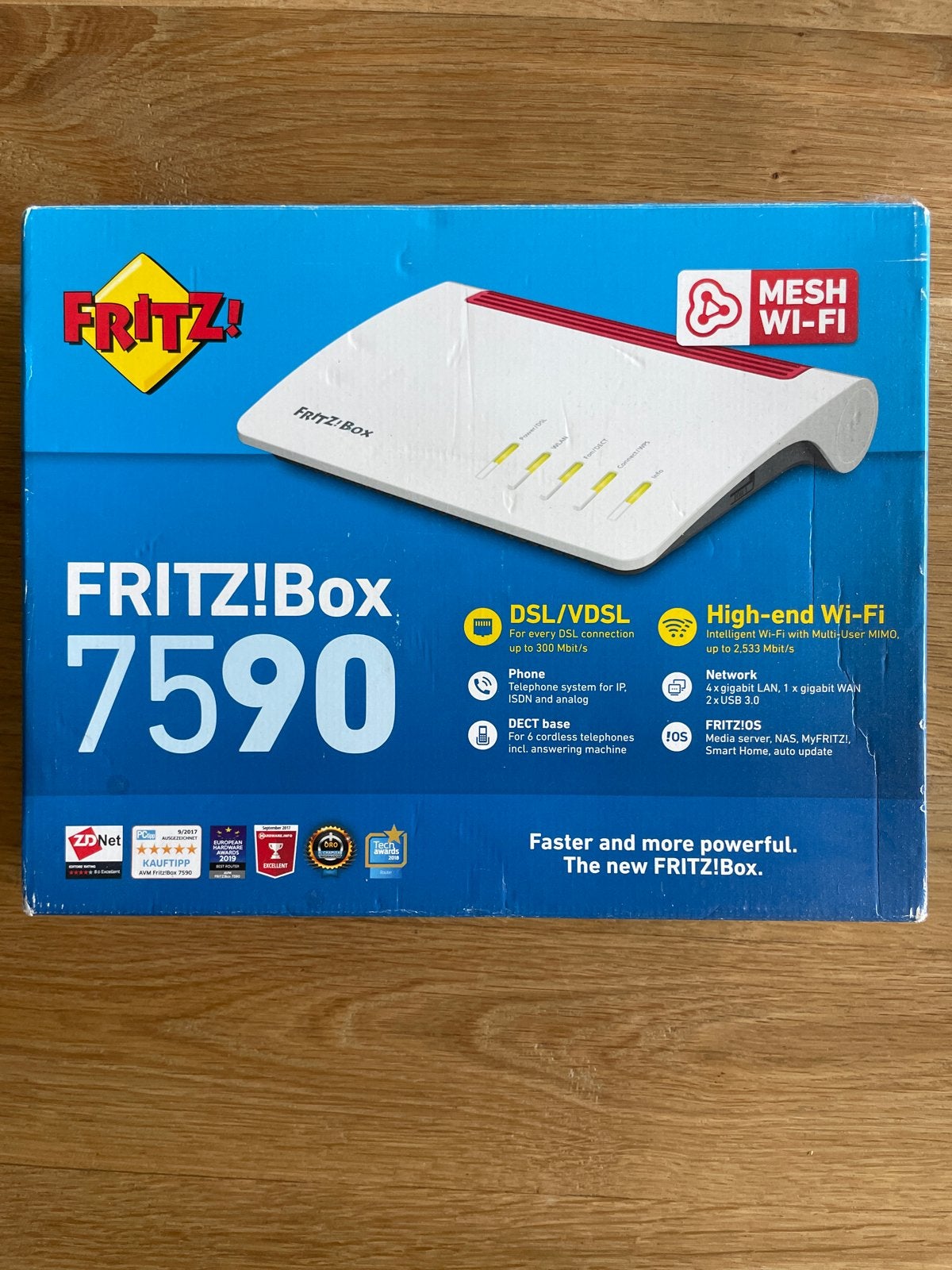 FRITZ!Box 7590 DSL/VDSL Router met High-end Wi-Fi, Ophalen of Verzenden, Zo goed als nieuw, Router met modem