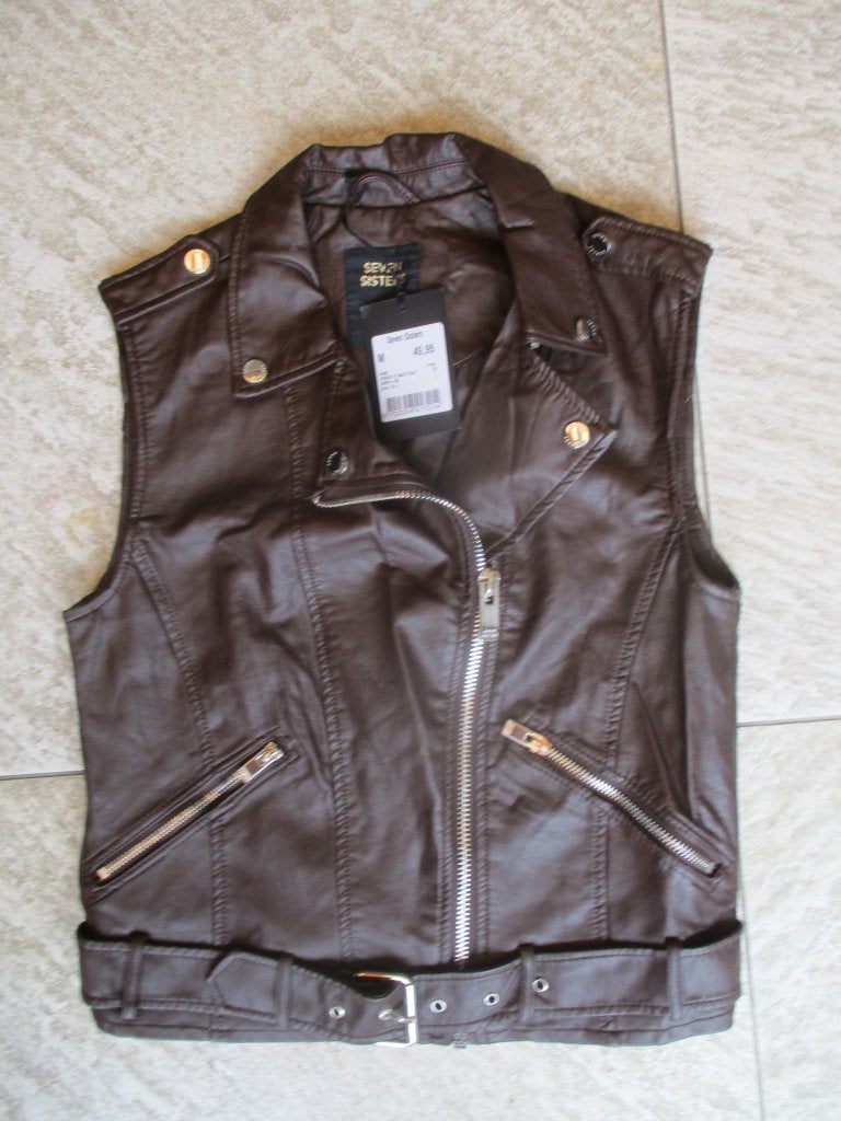 Seven Sisters PU jas bruin maat M / 38 NIEUW jasje, Maat 38/40 (M), Bruin, Seven Sisters, Nieuw