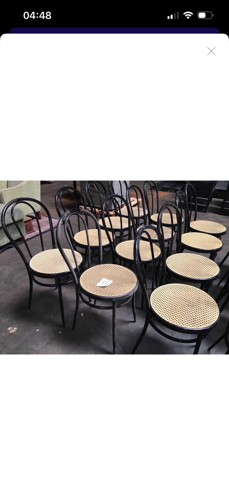 Partij van 24 bistrostoelen rotan, Huis en Inrichting, Stoelen, Ophalen, Zo goed als nieuw, Bruin, Vijf, Zes of meer stoelen
