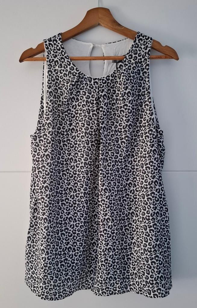 Nieuwe mouwloze blouse in zwart/wit Perla Nera maat xl/42, Perla Nera, Zwart, Maat 42/44 (L), Nieuw