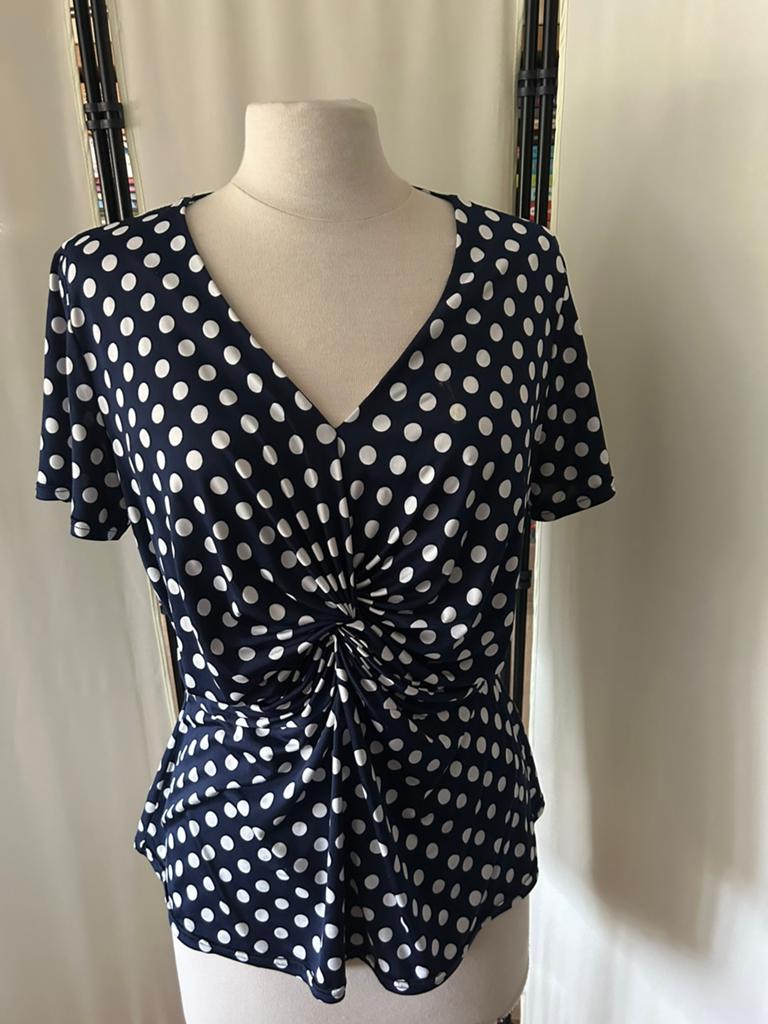Romeo pour Juliette Paris Polkadot Top Maat L, Kleding | Dames, Blauw, Maat 42/44 (L), Ophalen of Verzenden, Zo goed als nieuw