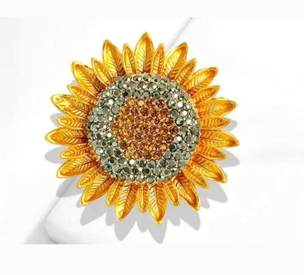 Broche zonnebloem, Ophalen of Verzenden, Nieuw, Overige materialen