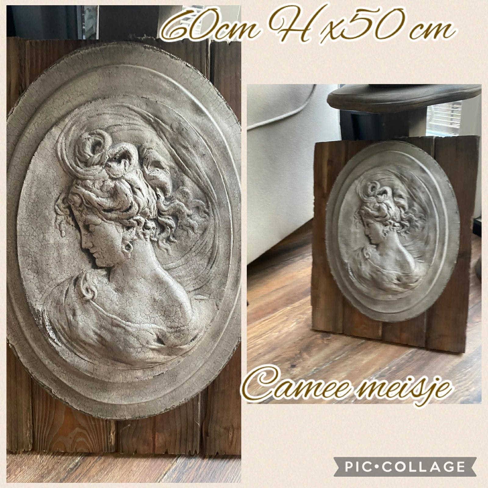 wandpaneel woon decoratie stoer sobere beton ornament, Ophalen