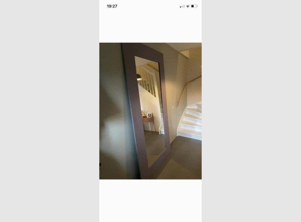 Spiegel XXL – Massief eiken, handgemaakt, Huis en Inrichting, Ophalen, 200 cm of meer, Zo goed als nieuw, Rechthoekig