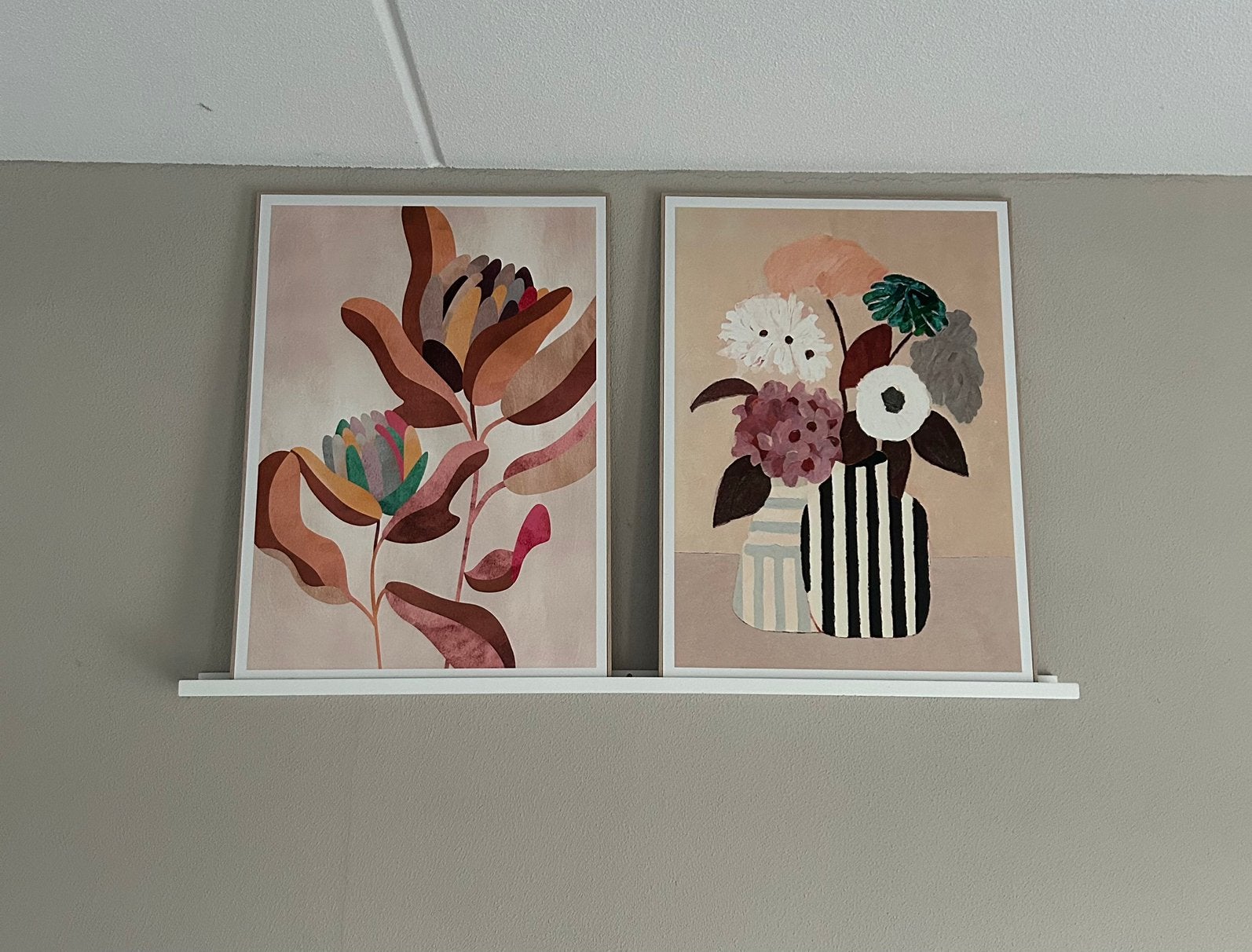 Reinders set schilderijen bloemen 70x50, Ophalen, 50 – 75, Zo goed als nieuw, Schilderij