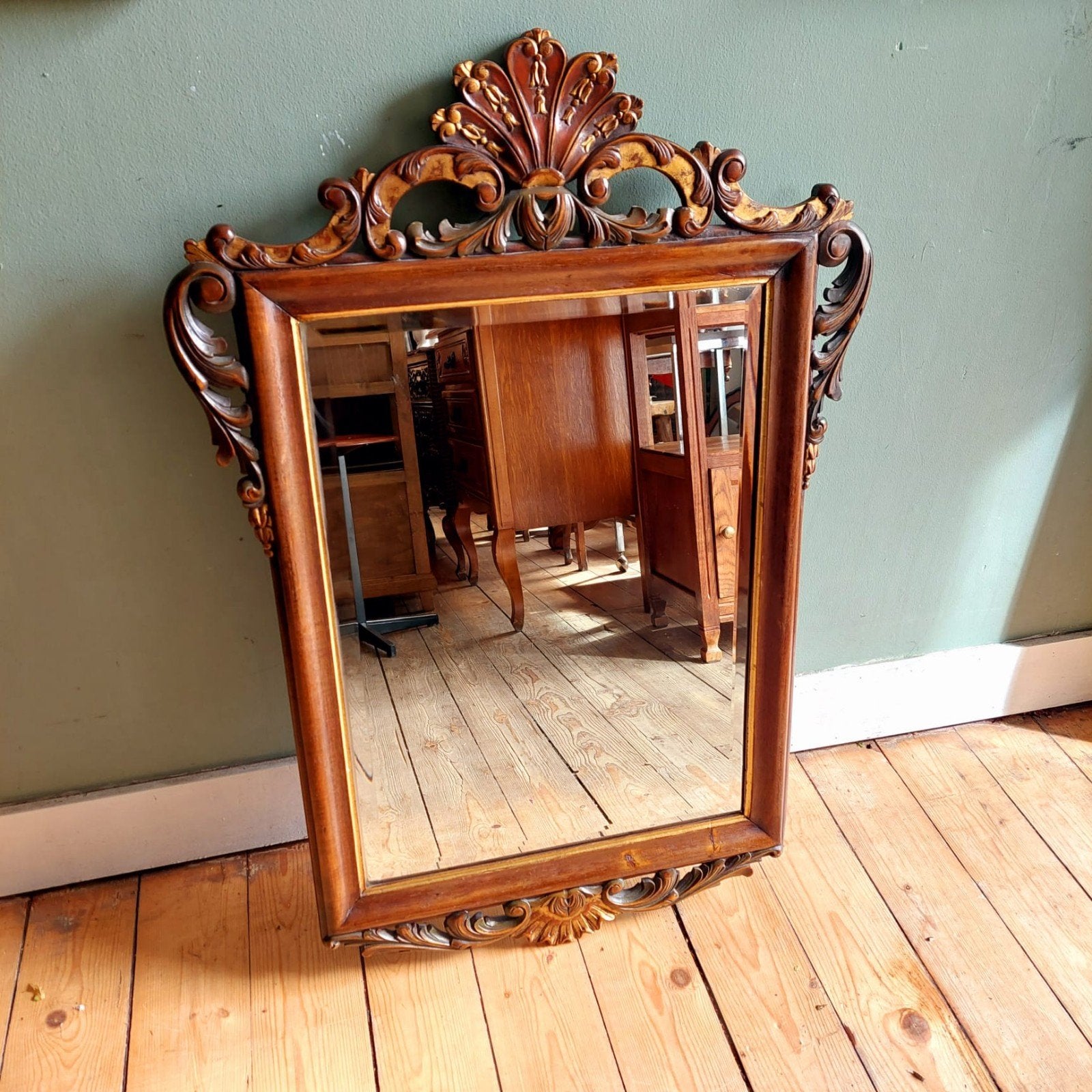 Lucky Vintage Franse antieke barok spiegel, Ophalen, Rechthoekig