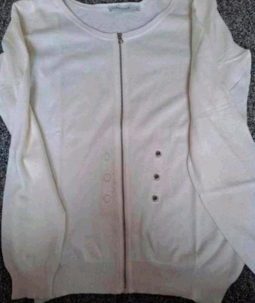 Turnover vest wit met rits – katoen/cashmere – maat S, Maat 38/40 (M), Wit, Ophalen of Verzenden, Zo goed als nieuw