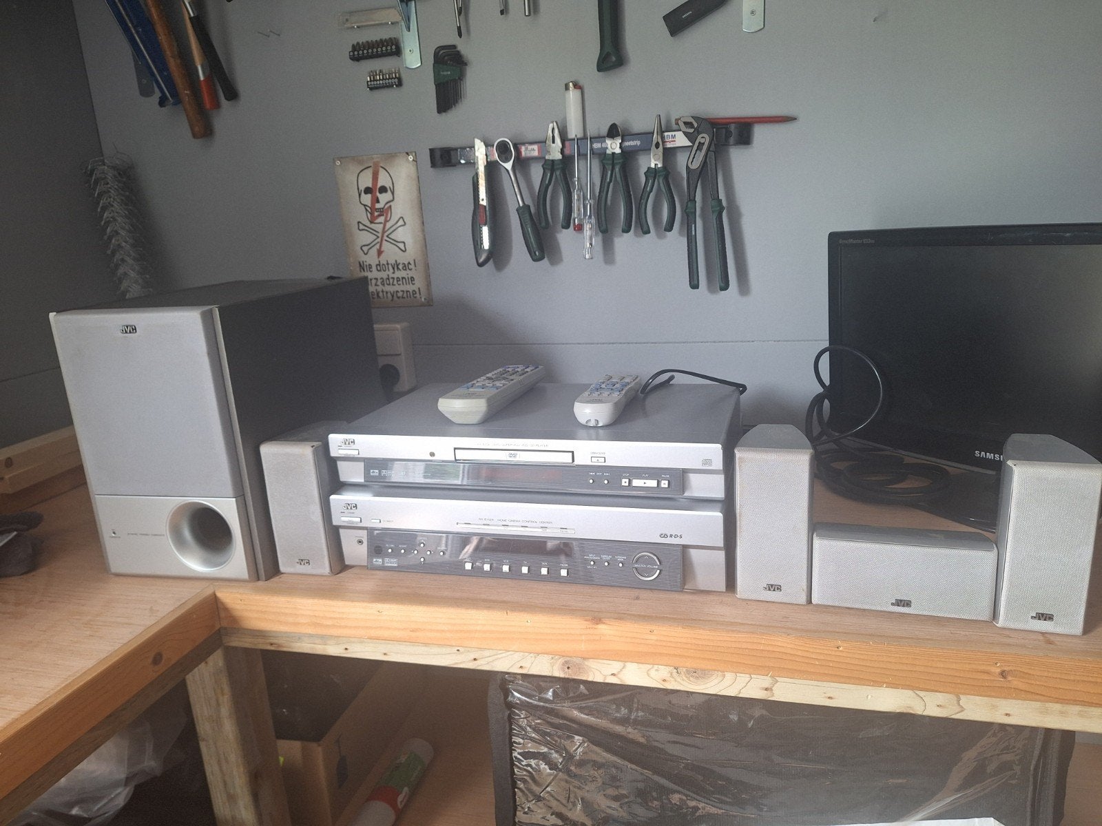 JVC set home cinema & cd speler + surround set., Ophalen, Gebruikt, JVC