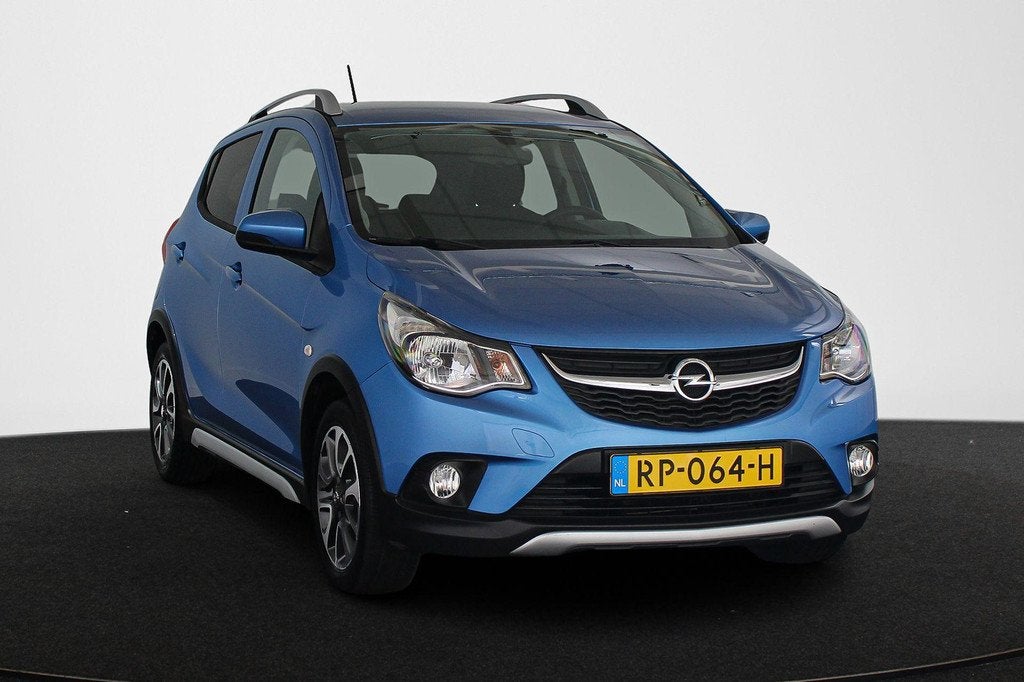 Opel KARL 1.0 Rocks Online Edition Automaat Apple CarPlay Na, Auto's, 839 kg, Stof, Gebruikt, Blauw