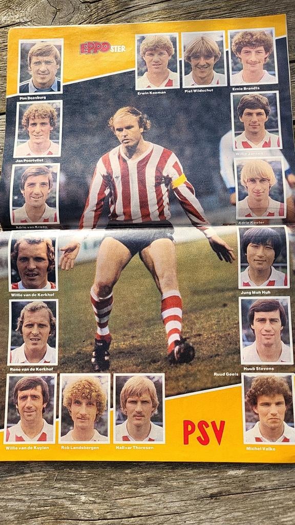 PSV Poster uit Eppo Magazine - Jaren '70 Voetbal Nostalgie, Gebruikt, Rechthoekig Liggend, Ophalen of Verzenden, Sport