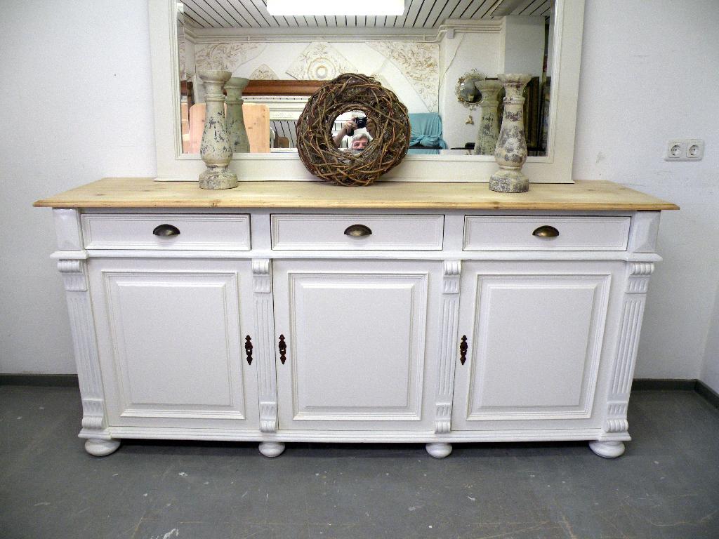 Prachtig wit landelijk dressoir, Ophalen, Gebruikt, Met deur(en), Onbekend