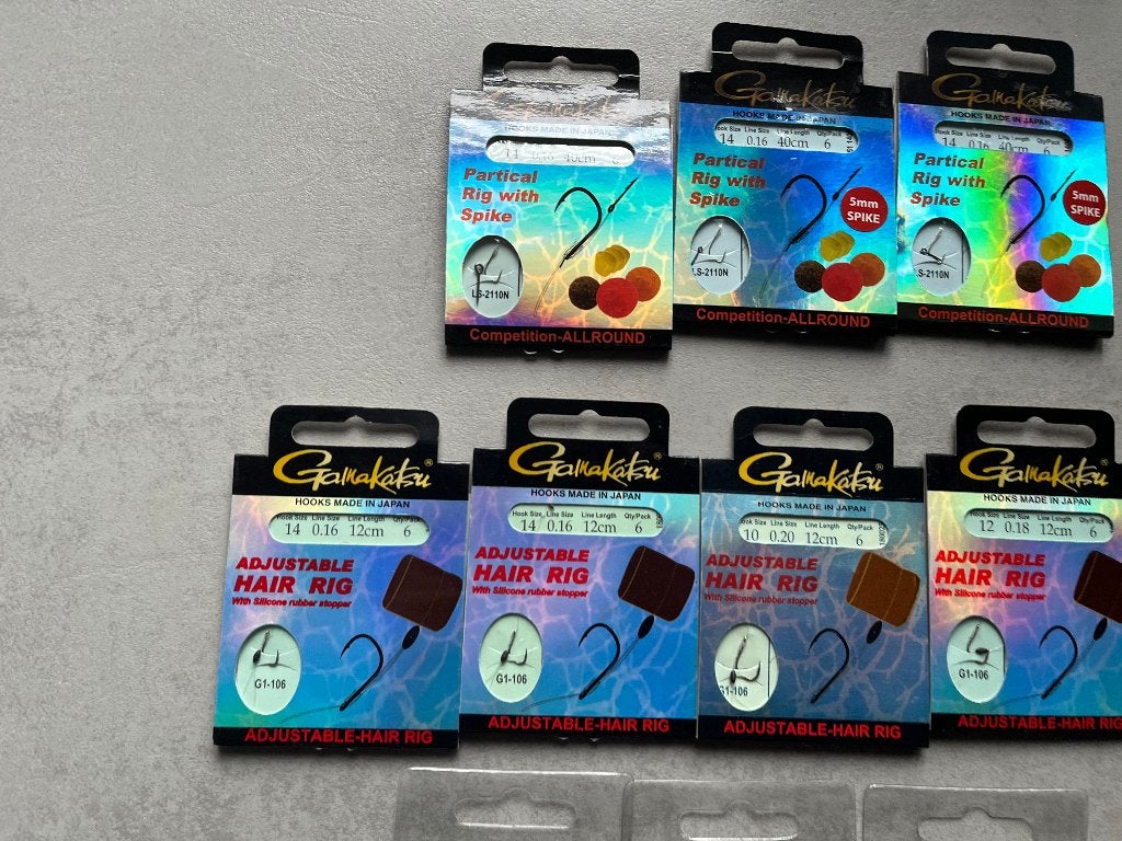 adv 239 /  NIEUW set 11 pakjes onderlijnen + haken GAMAKATSU, Ophalen of Verzenden, Nieuw, Haak