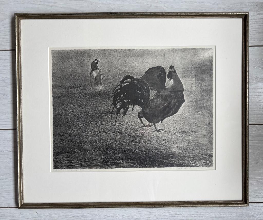Schilderij of tekening of ets van Wim Beuning, Antiek en Kunst, Ophalen of Verzenden, Flora en Fauna