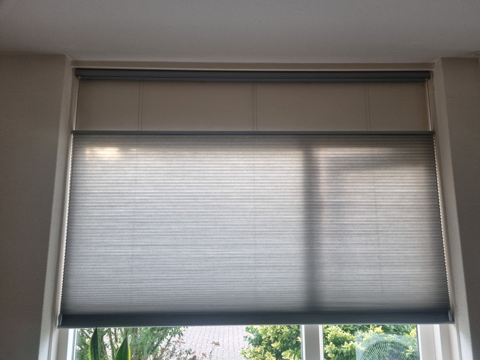Plisségordijnen /duettes, Huis en Inrichting, Ophalen, Gebruikt, Lichtdoorlatend, Grijs