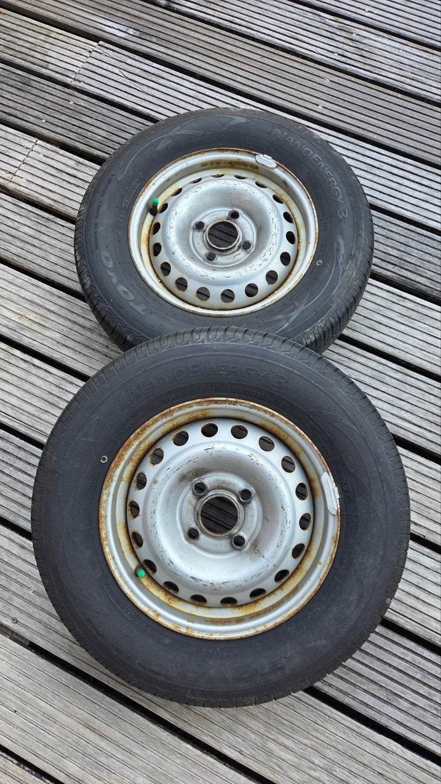 2x Aanhangwagen velg met Toyo banden, Ophalen, Gebruikt
