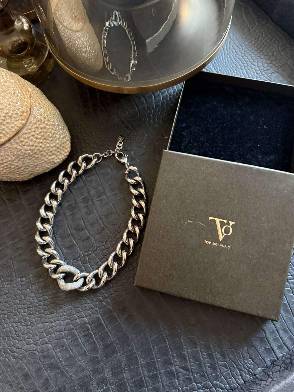 Tov ketting zilver, Ophalen of Verzenden, Zo goed als nieuw, Zilver