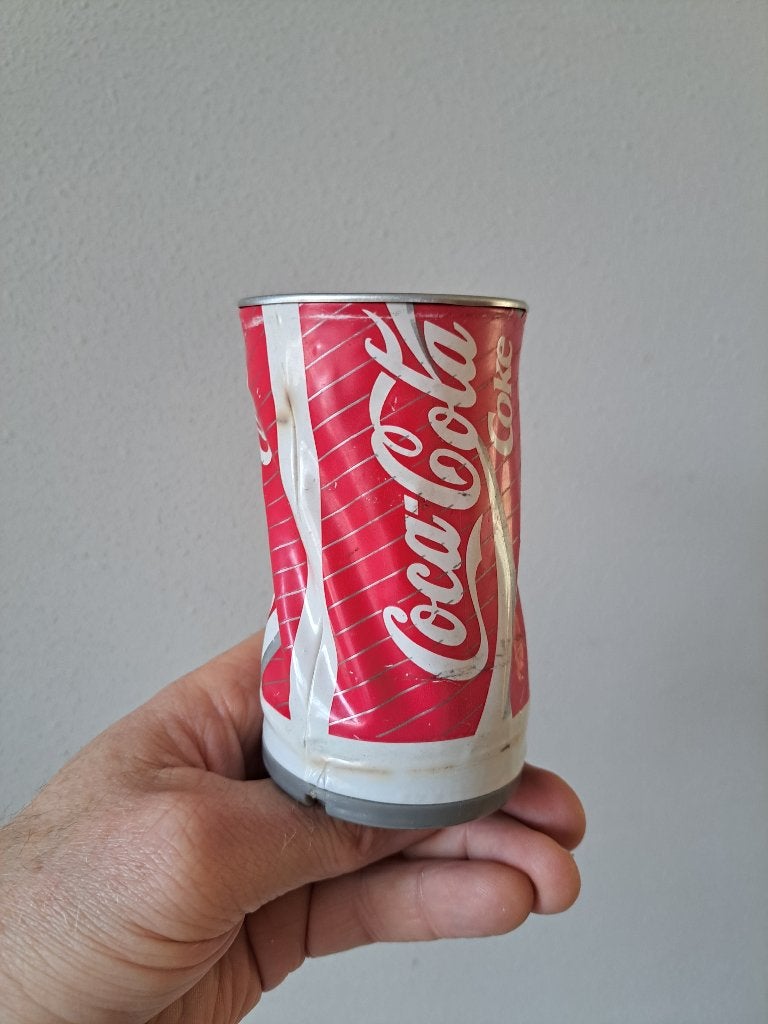Dansend Coca-Cola blikje, kunststof-metaal D7x11.5cm, Ophalen of Verzenden, Gebruikt, Overige typen