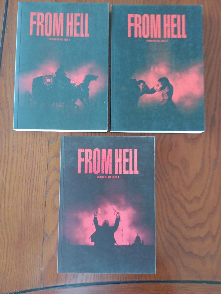 Vanuit de hel deel 1 t/m 3 Complete reeks Jack the Ripper, Alan Moore / Eddie Campbell, Complete serie of reeks, Ophalen of Verzenden