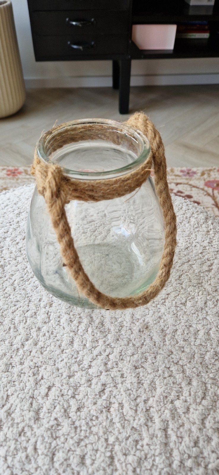 Glazen plantenpot met touw - gratis af te halen, Ophalen, Gebruikt, Transparant, Glas