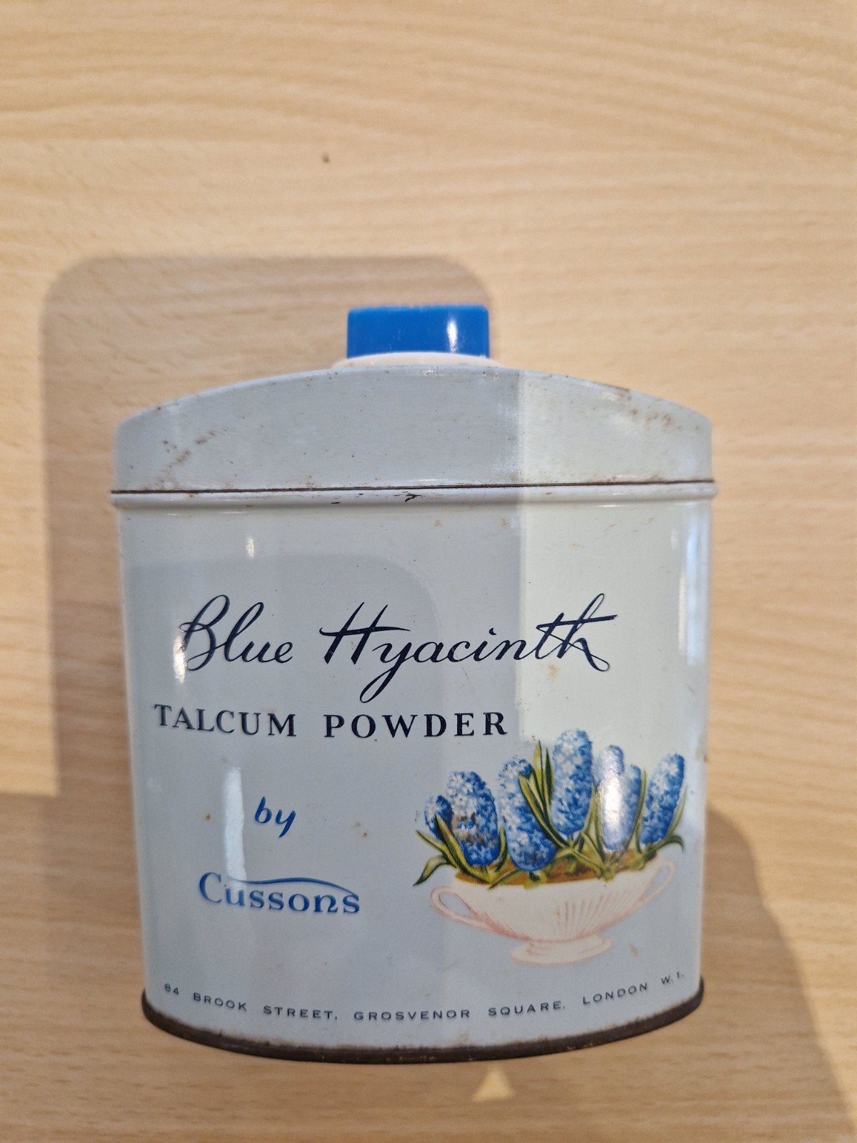 Vintage Cussons Blue Hyacinth Talkpoeder made  in England, Ophalen of Verzenden