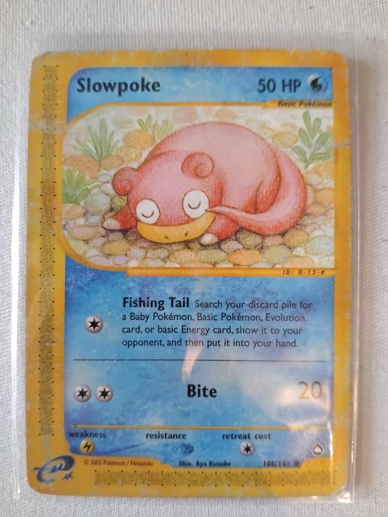 Pokémon Kaart: Slowpoke 108 skyridge, Ophalen of Verzenden, Gebruikt, Losse kaart