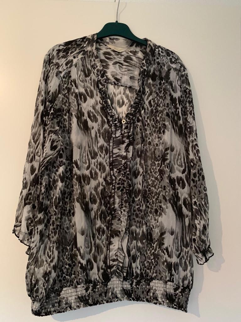 Damesblouse zwart grijs, Kleding | Dames, Ophalen, Gedragen, Maat 46/48 (XL) of groter, Zwart