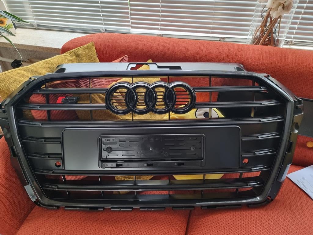 Audi S3 Grille - Zwart met S3 logo, Voor, Nieuw, Bumper, Audi