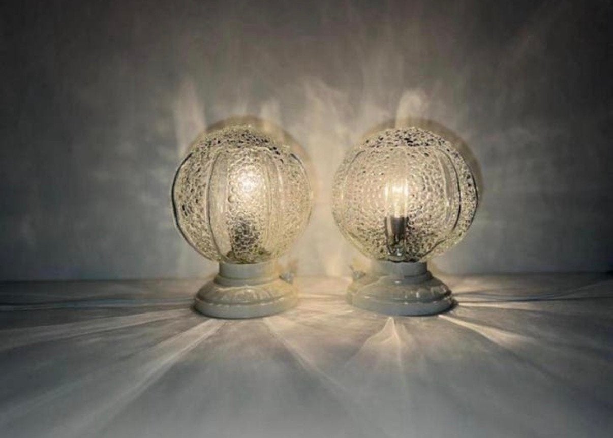 Vintage bedlamp tafellamp Helena Tynell bubbel mid century, Vintage, Ophalen of Verzenden, Zo goed als nieuw, Glas