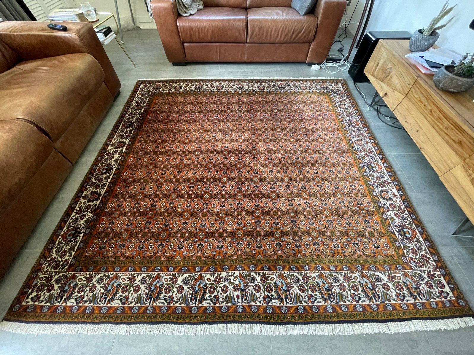 Origineel Iraans Bidjar tapijt 204x206 cm, Ophalen