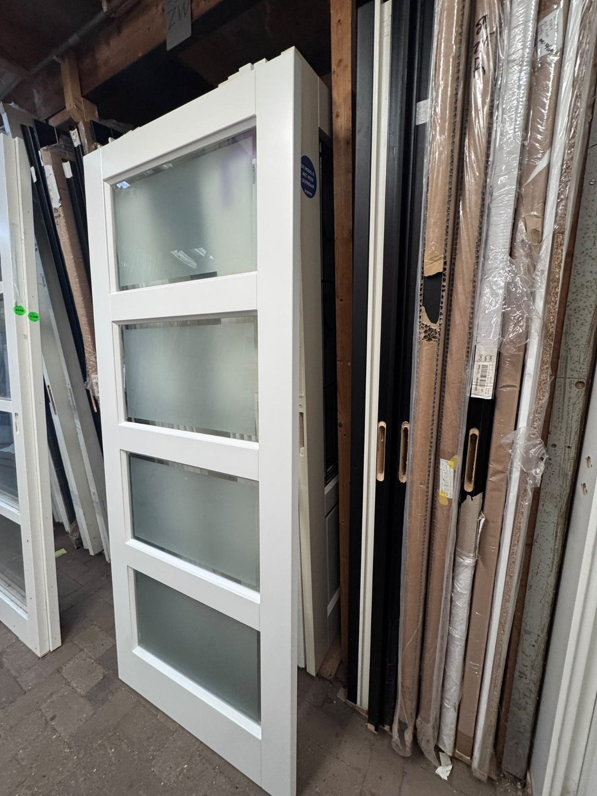 83x201,5cm binnendeur stomp paneel incl mat glas ZW9, Doe-het-zelf en Verbouw, ., Nieuw, Ophalen of Verzenden, .