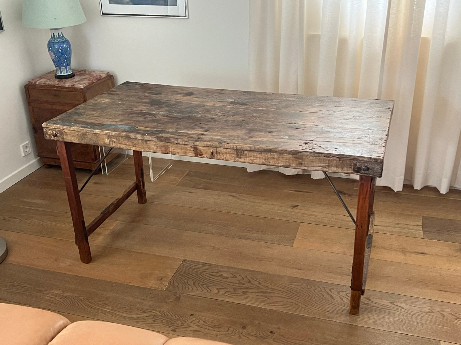 Vintage inklapbare houten tafel, Ophalen