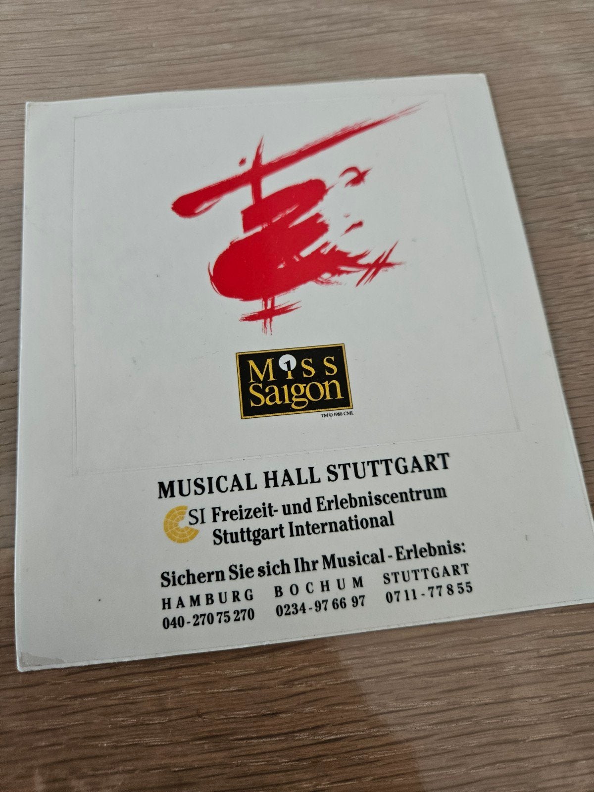 Miss Saigon Musical sticker, Ophalen of Verzenden