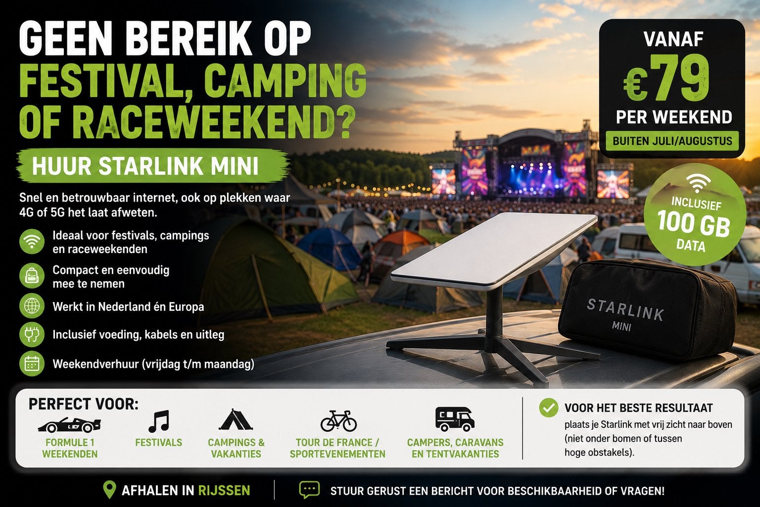 Geen bereik op festival, camping of raceweekend?, Computers en Software, Routers en Modems, Ophalen, Zo goed als nieuw