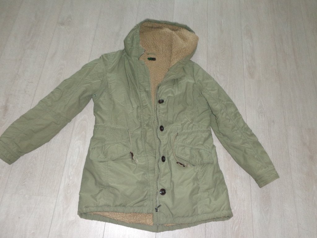 gave lange dameswinterjas van UNITED COLORS OF BENETTON,, Ophalen of Verzenden, Gedragen, Maat 38/40 (M)