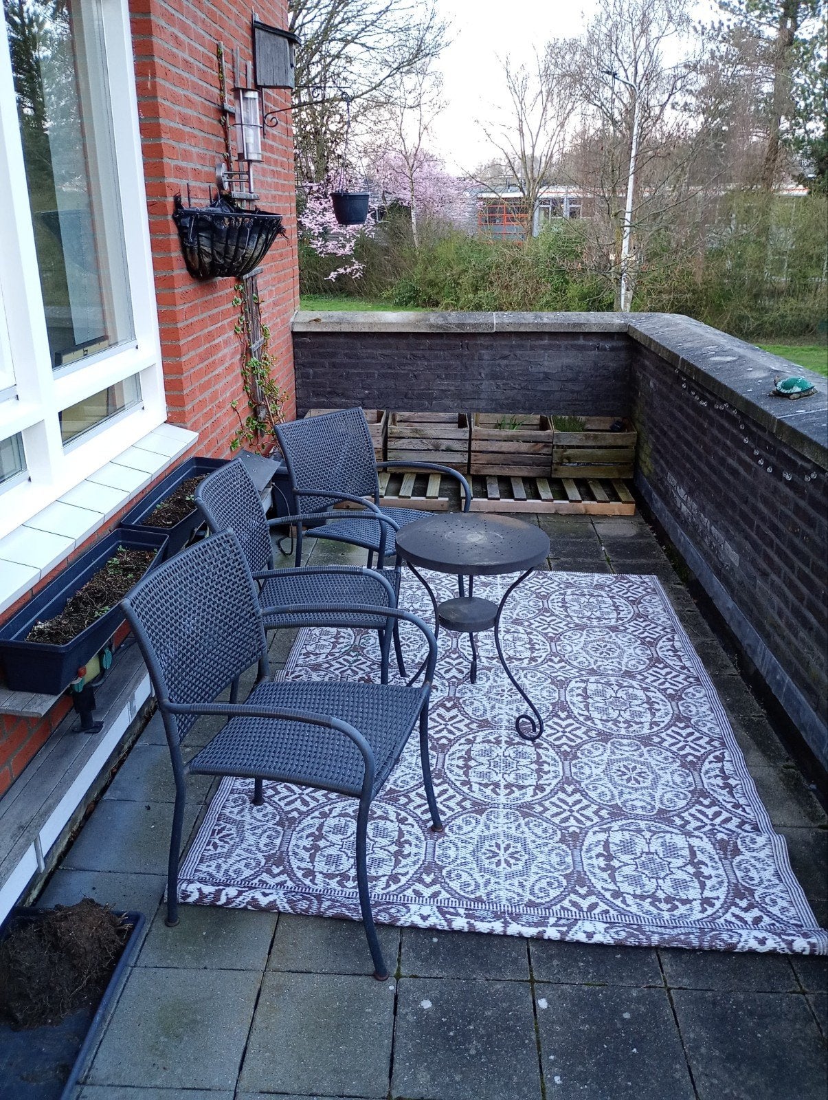 Tuinstoelen en tafel, Ophalen, Gebruikt, Overige materialen, 2 zitplaatsen