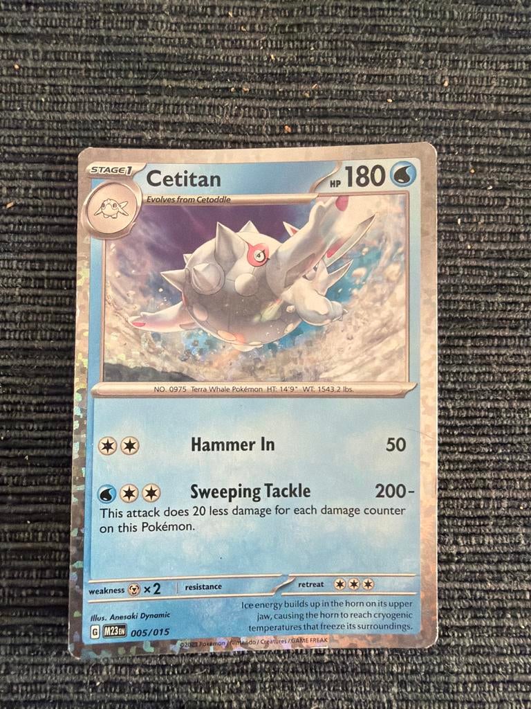 Pokémon kaart Cetitan 005/015, Ophalen of Verzenden, Gebruikt, Losse kaart, Foil