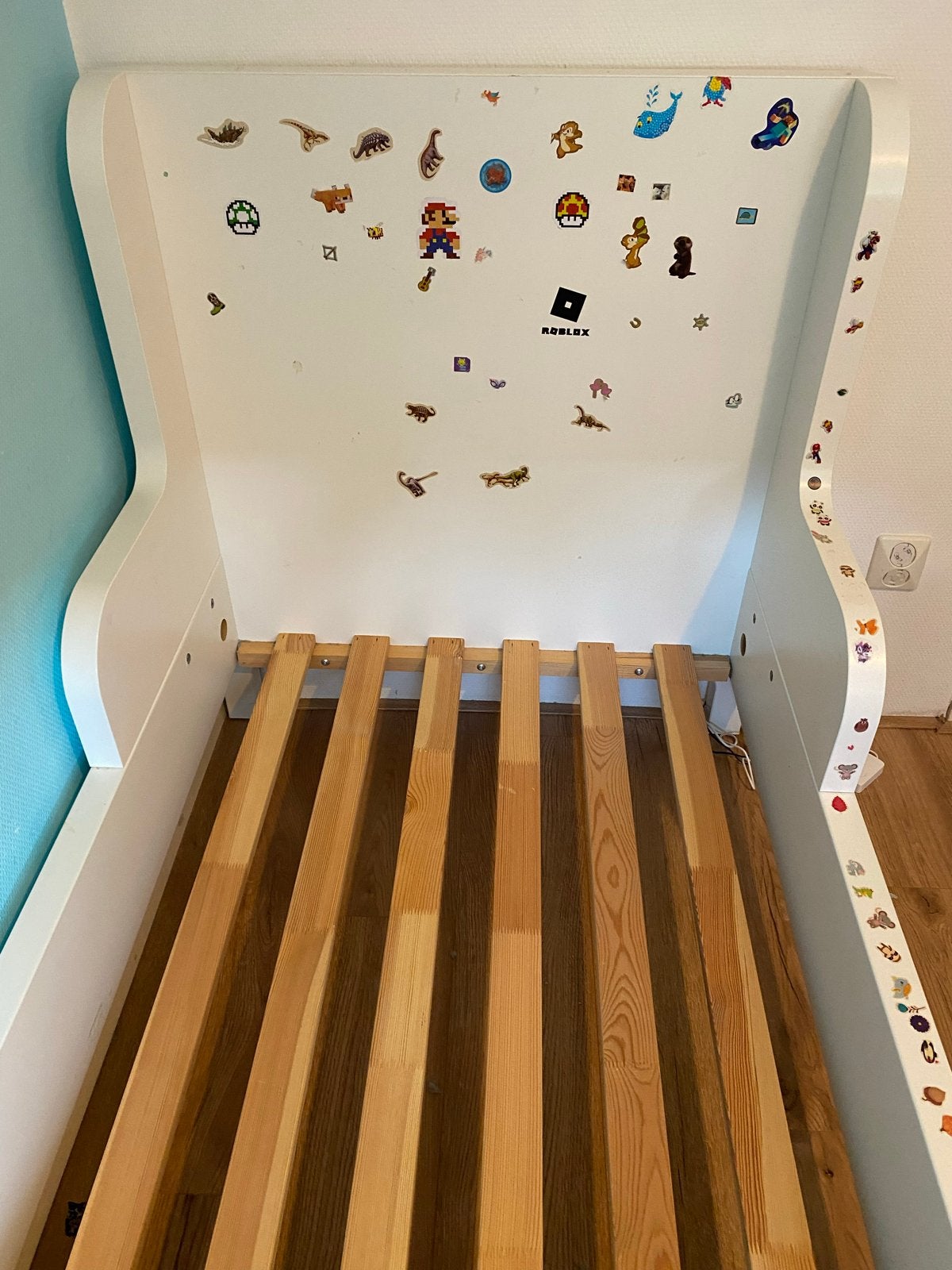 IKEA Busunge meegroeibed wit (inclusief lattenbodem), Ophalen, Eenpersoons, Wit, 80 cm