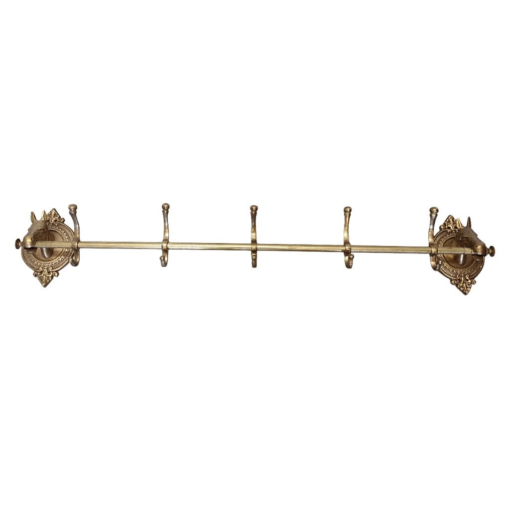 Messing kapstok met paardenhoofden, Wandkapstok, Overige materialen, Gebruikt, 100 tot 150 cm