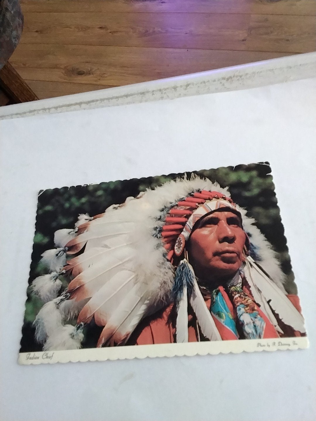 Vintage Ansichtkaart Indian Chief - Ongelopen, Ophalen of Verzenden, 1960 tot 1980, Ongelopen