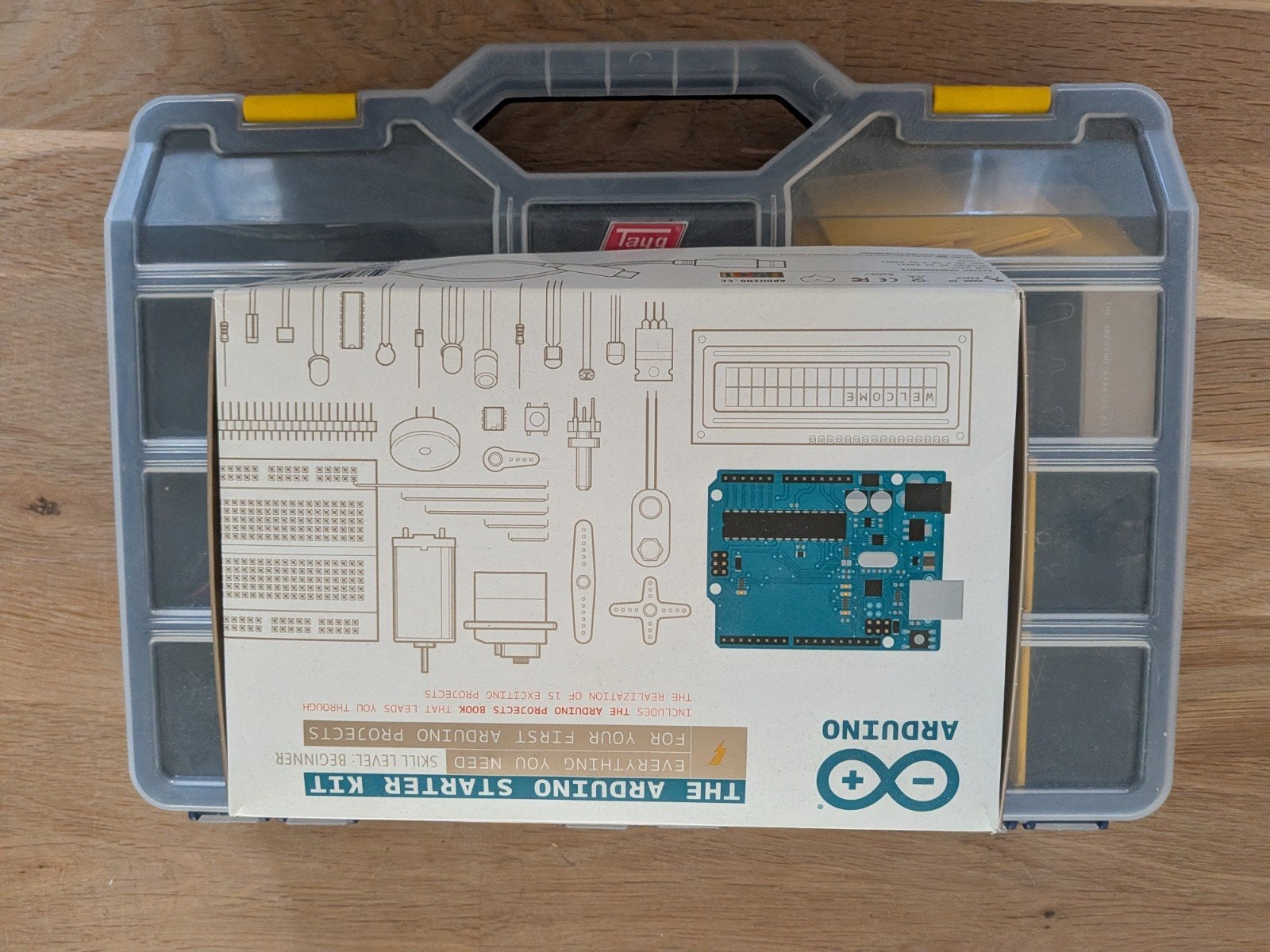 Arduino starterskit met boek en handig koffertje, Hobby en Vrije tijd, Elektronica-componenten, Ophalen of Verzenden, Zo goed als nieuw